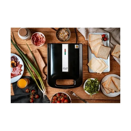 Adler AD 3055 szendvicssütő 750W fekete/inox AD3055