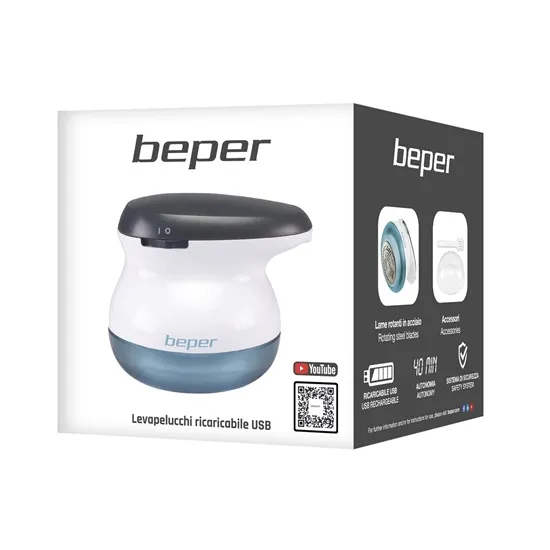 Beper 50.245 textilborotva, USB-ről tölthető 