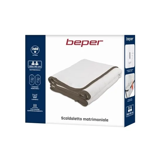Beper P203TFO110 kétszemélyes elektromos ágymelegítő távirányítóval 2X60W fehér
