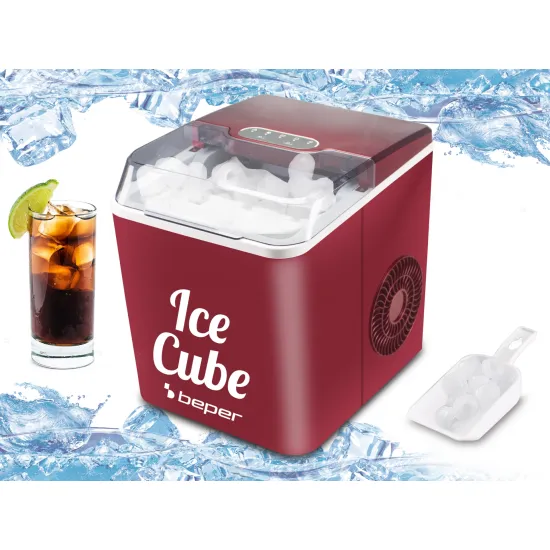 Beper P102CON550 jégkocka késztő gép, piros színben