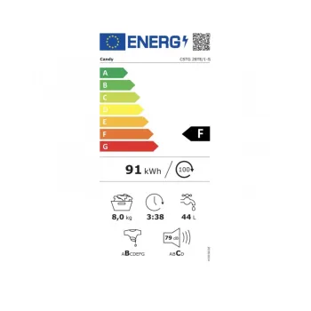 Candy CSTG 28TE/1-S felültöltős mosógép Smart funkcióval 8kg ruhatöltet 1200. ford., digitális kijelző