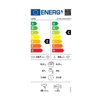 Candy CSOW4 4645TWBE-S Smart Pro keskeny mosó-szárítógép 6/4 kg, 60x46x85 cm