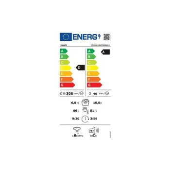 Candy CSOW61066TWMB6-S  mosó-szárító 10/6kg inverter motorral, 60x58x85 cm 