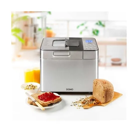 Domo B3971 automata kenyérsütő gép adagoló nyílással, fekete inox színű 