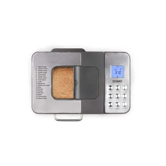 Domo B3971 automata kenyérsütő gép adagoló nyílással, fekete inox színű 