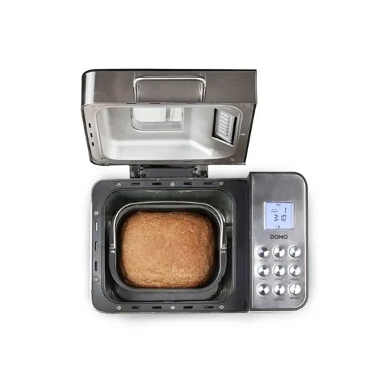 Domo B3971 automata kenyérsütő gép adagoló nyílással, fekete inox színű 