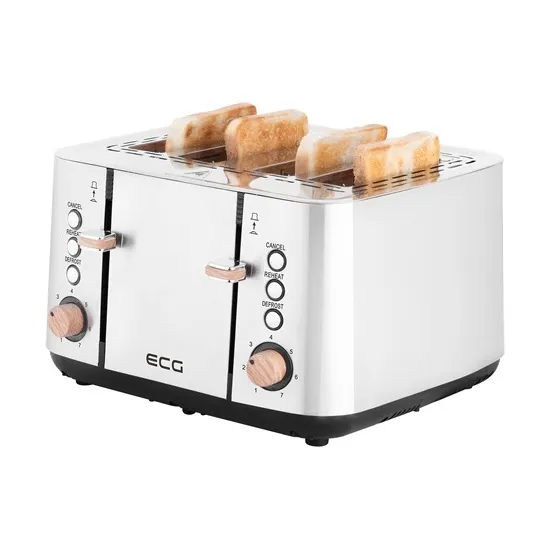 ECG ST 4767 TIMBER 4 rekeszes rozsdamentes kenyérpirító