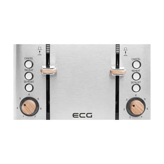ECG ST 4767 TIMBER 4 rekeszes rozsdamentes kenyérpirító