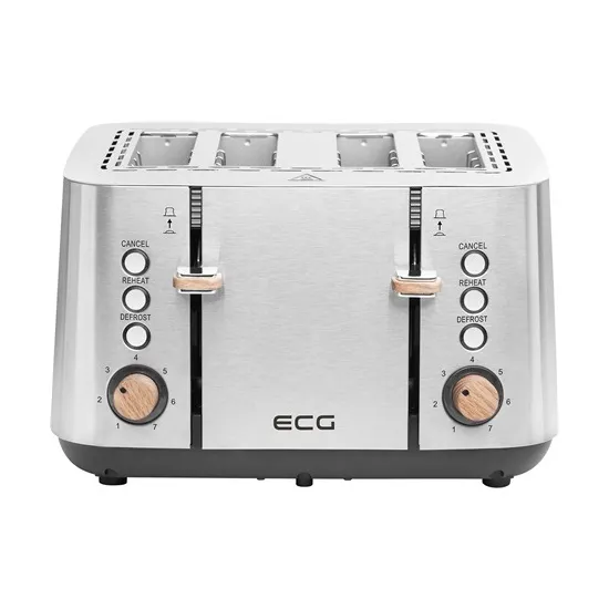 ECG ST 4767 TIMBER 4 rekeszes rozsdamentes kenyérpirító