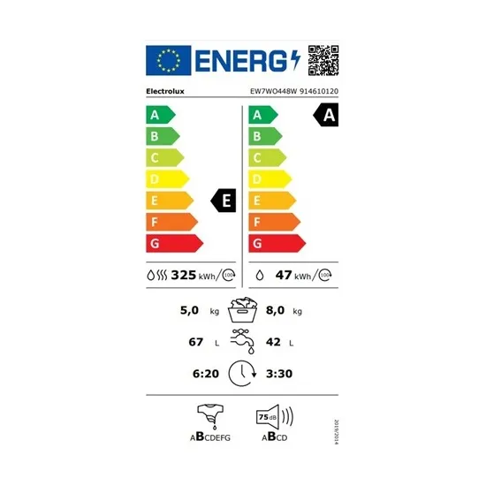 Electrolux EW7WO448W kondenzációs mosó-szárítógép, Ökoinverter,8/5kg,573mm mélység 