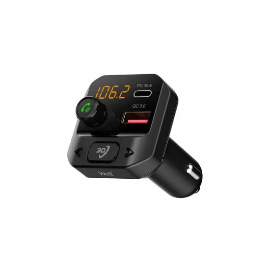 Well FMTRANS-BT-PURE-WL Bluetooth 5.3 FM transmitter, MP3, WMA