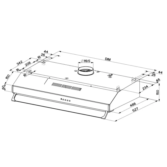 Faber 2740 PB SRM WH A60 300.0557.570 fehér 2 motoros konyhai elszívó mosható fém zsírszűrővel hátsó vagy felső légkivezetés