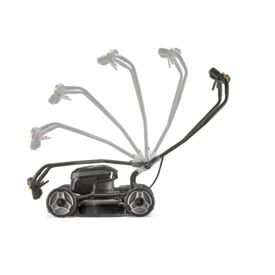 Stiga MODEL-1 önjárós akkumulátoros fűnyíró, szén/kevlár anyag vázzal, hajtható fogantyúval