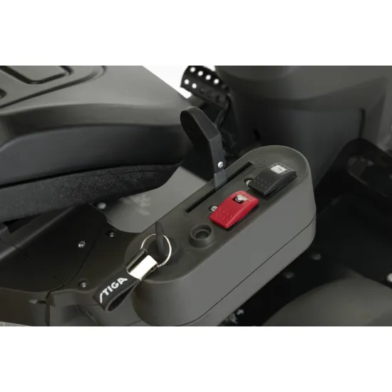 Stiga PARK 500 W, 7000m2,frontkaszás fűnyíró traktor (Vágóasztal nélkül),mulcsozás,hátsó kidobás funkcióval ,hidrosztatikus váltóval 