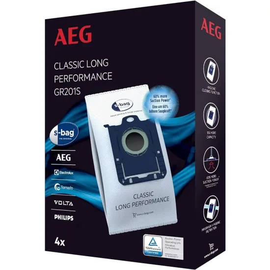 AEG GR201S S-Bag Classic Long Perfomance AEG, Electrolux, Philips s-bag mikroszűrős porzsák