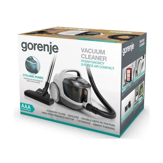 Gorenje VCEA01GACWCY porzsáknélküli porszívó, fehér, 800W 