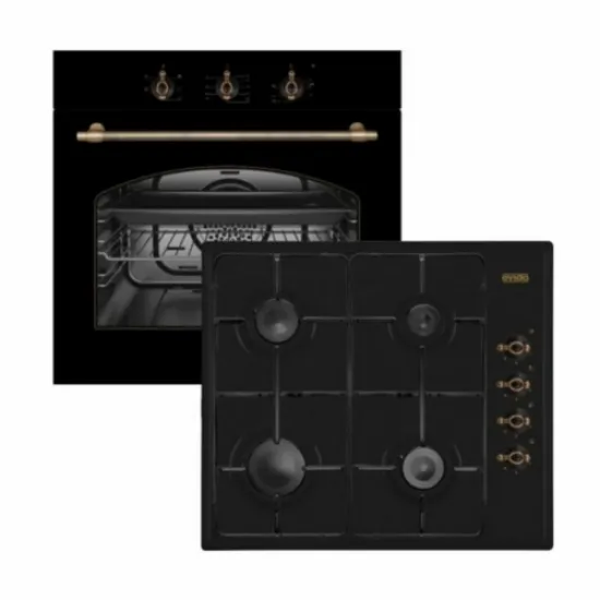 Evido BOR63A.2+HGR60A.1 sütő+főzőlap szett-Evido Rustic-H 60A gáz főzőlap antracit Evido Rustic-O 60A légkeveréses sütő antracit
