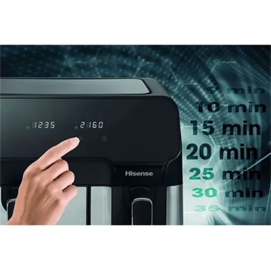 Hisense HAF2900D Air fryer 8,6 l forrólevegős sütő 5,3+3,3l  LED Smart érintőképernyős vezérlés