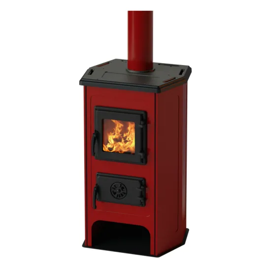 Warnex Hit kandalló, öntöttvas ajtóval és tetővel piros színű, 6.1 kW