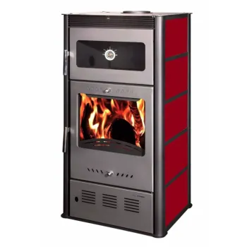 Warnex Hunor Rose sűtős kandalló, szürke-bordó színű, 9.8kW 