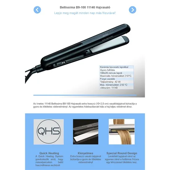 Imetec 11140 Bellissima B9 100 hajvasaló fekete 