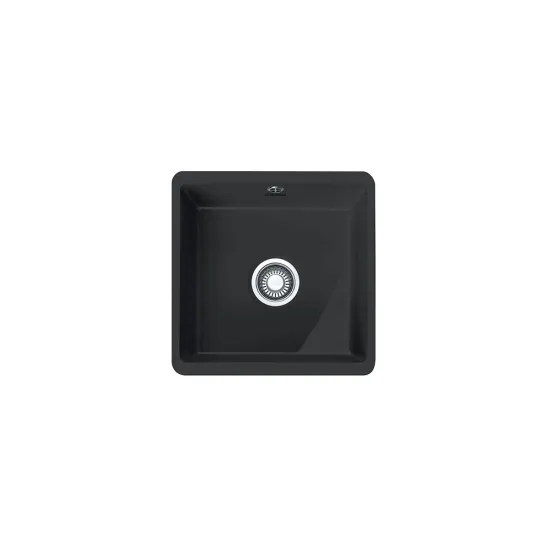 Franke KBK 110-40 Kubus,Fraceram kerámia munkalap alá építhető fekete színű mosogatótálca,44.5x44.5cm,126.0335.878