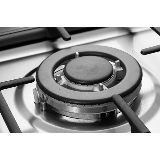 MPM 90cm széles inox kombinált tűzhely 5 gázégő 1db wok égővel MPM-93-KGM-33