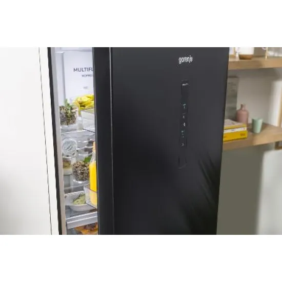 Gorenje NRK619EABXL4 NO Frost fekete kombinált hűtőszekrény, 204/96L, 60x59.2x185 cm 