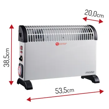 Mesko MS7741W elektromos konvektor időzítővel, turbo ventillátor fokozat, 750W, 1250W, 2000W