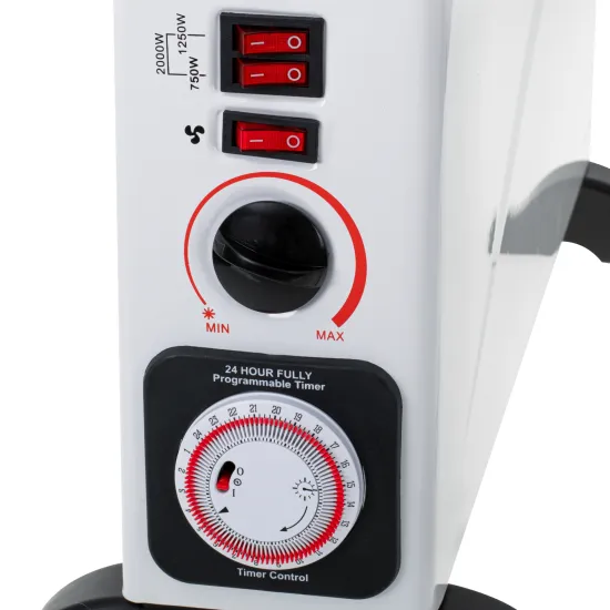 Mesko MS7741W elektromos konvektor időzítővel, turbo ventillátor fokozat, 750W, 1250W, 2000W