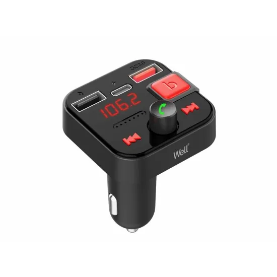 Well FMTRANS-BT-SNAPPY-WL Bluetooth 5.3 FM transmitter, MP3, WMA, WAV, APE, FLAC