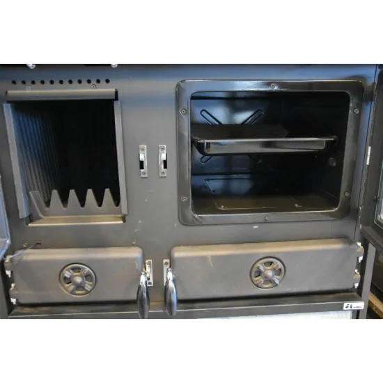 Magnum S sparhelt jobbos zsírkő borítás, öntöttvas fedlap és ajtók