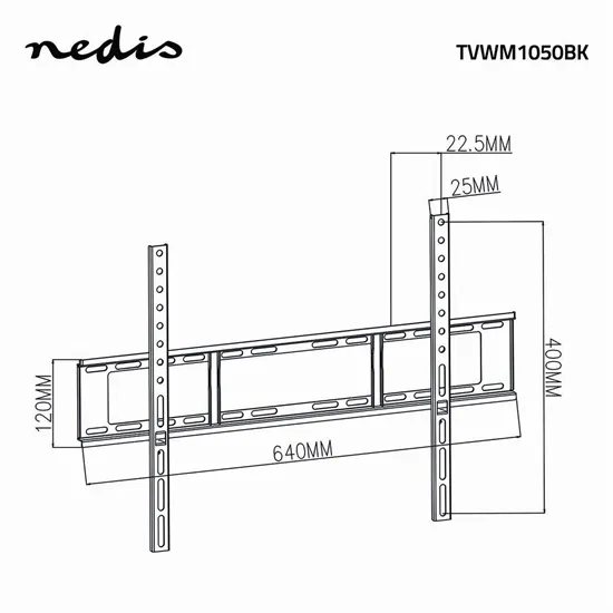 Nedis TVWM1051BK rögzített fali TV-tartókonzol 37-70" 