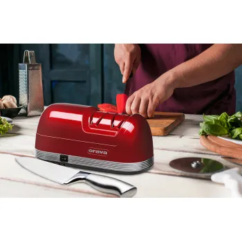 Orava BN45-R késélező 230 V 40W kétfokozatú élezőrendszer, exkluzív kivitel piros színben