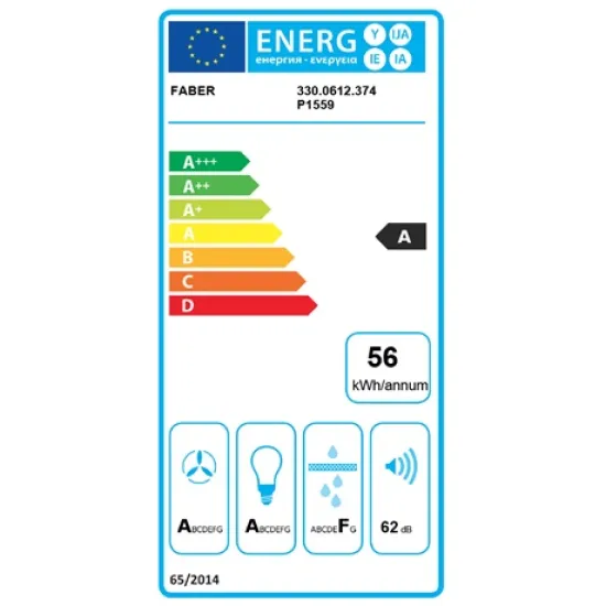 Faber DAISY + BK A80 beépíthető falra szerelhető döntött kürtös konyhai elszívó,80cm,LED világítás