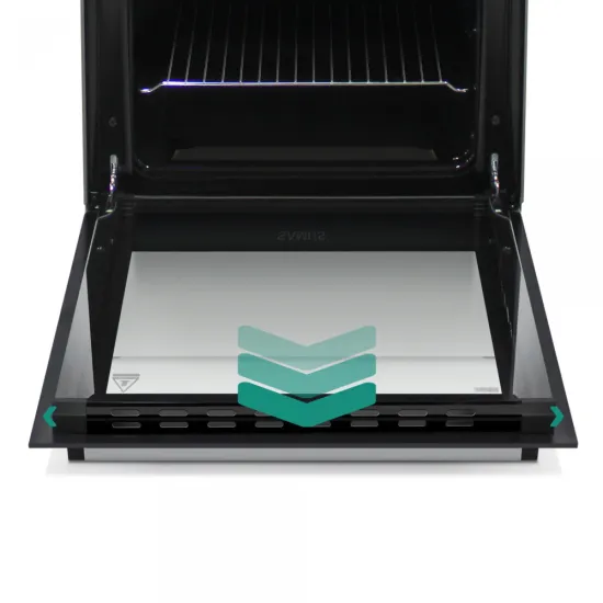 Samus SM561APBS gázpalackos üzemmódra szerelt gáztűzhely, szikragyújtás, időzítő, a gázpalack nem tartozéka a tűzhelynek