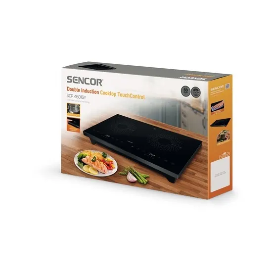 Sencor SCP4601GY kétzónás indukciós üvegkerámia főzőlap, 3400W