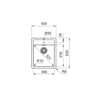 Franke SID 610-40 Sirius 2 mosogatótálca,kávé krém,43x53cm,114.0500.018