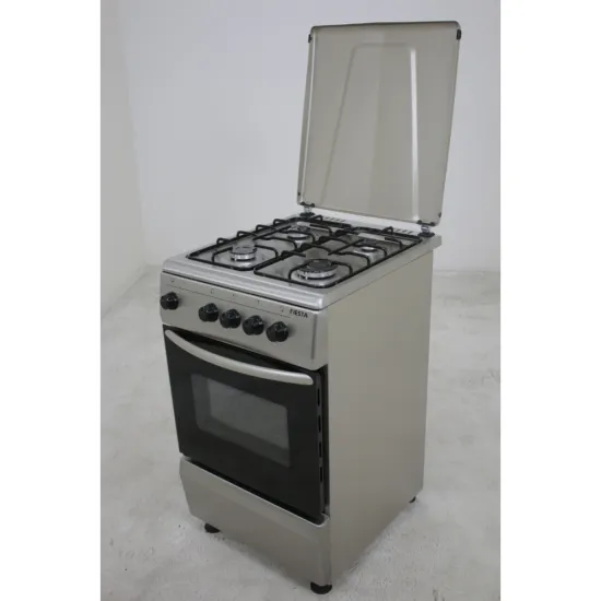 FIESTA KENT inox-szürke 50cm gáztűzhely gáz sütővel fém dísztetővel, palackos gáz üzemmódra, PB palack nem része a tűzhelynek FS5401MXZM LPG