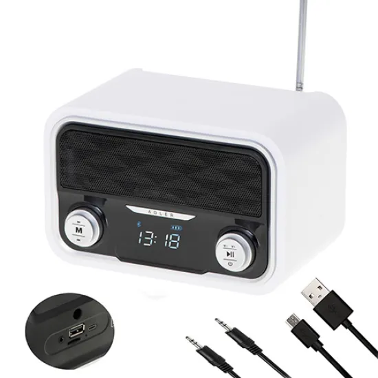 Adler AD1185 rádió Bluetooth USB-SD-AUX akkus