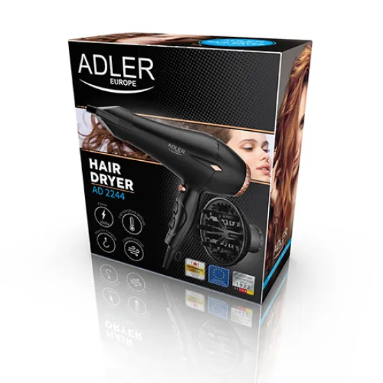 Adler AD2244 hajszárító 2000W diffuzor ionos