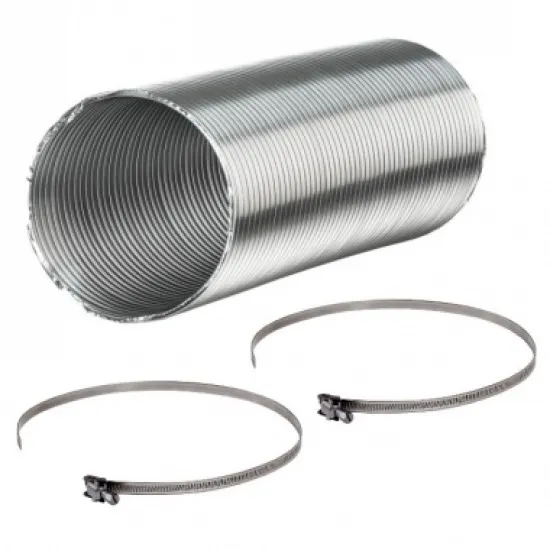 Légkivezető 120mm flexibilis alu cső max. 3m 2db csőbilincs