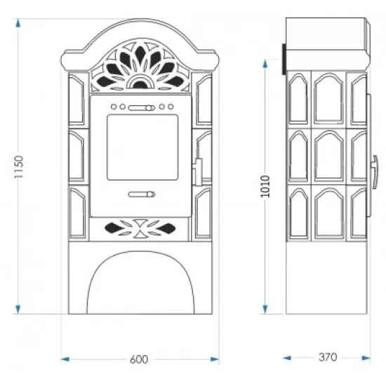 Warnex Benedetto kerámia csempés kandalló csontszín 
