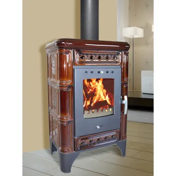 Warnex Bergen kerámia csempés kandalló kávébarna