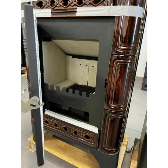 Warnex Bergen kerámia csempés kandalló kávébarna