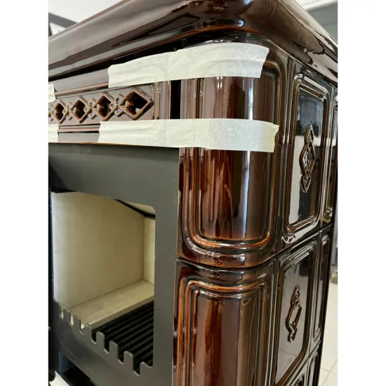 Warnex Bergen kerámia csempés kandalló kávébarna