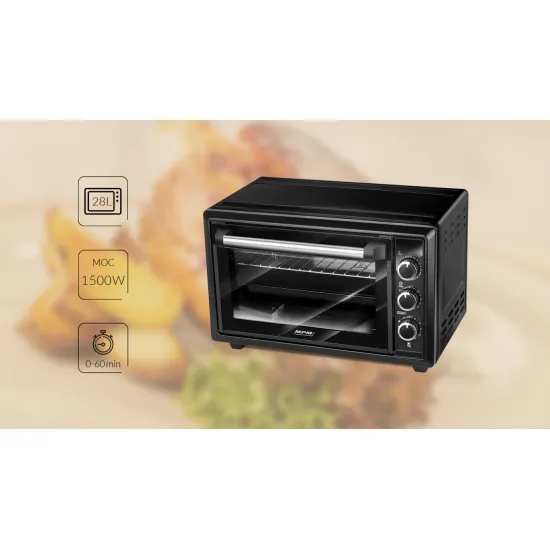 MPM MPE-28/T elektromos minisütő 28L, 1500W