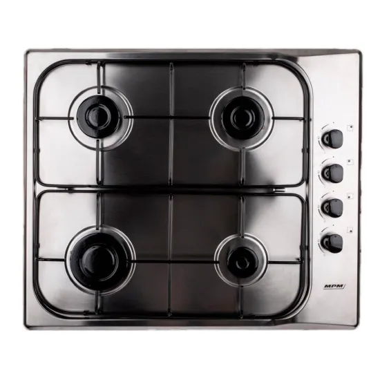 MPM-60-GMI-07 beépíthető gáz főzőlap , rozsdamentes acél felülettel 60cm széles
