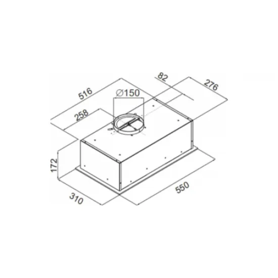Evido CHB6BB.1 Fade 60GB beépíthető kürtös konyhai elszívó fekete 55 cm 