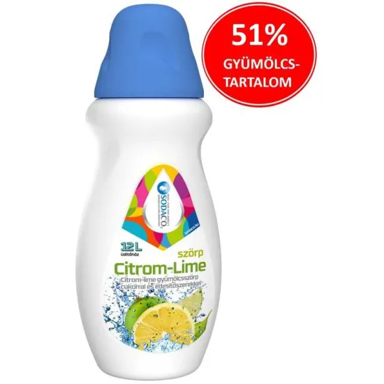 Sodaco citrom-lime gyümölcs ízű szörp, 500ml